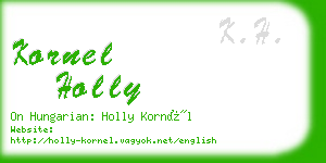 kornel holly business card